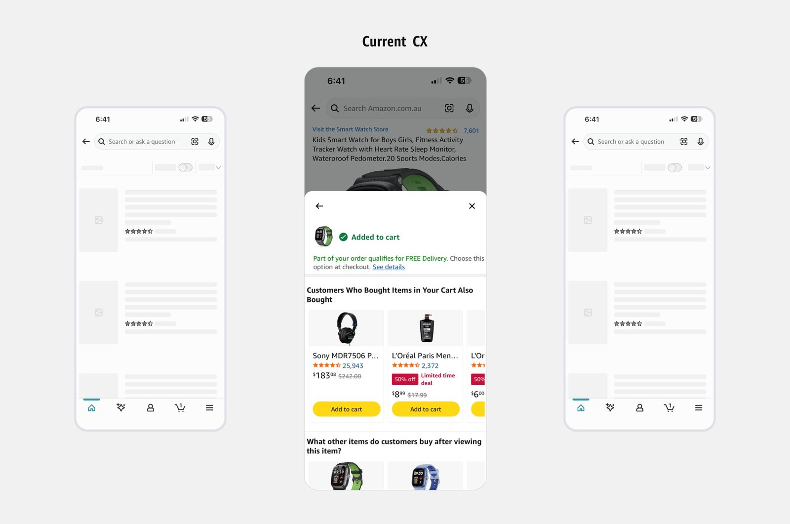 Add-to-Cart confirmation — before, no offer or instalment visibility