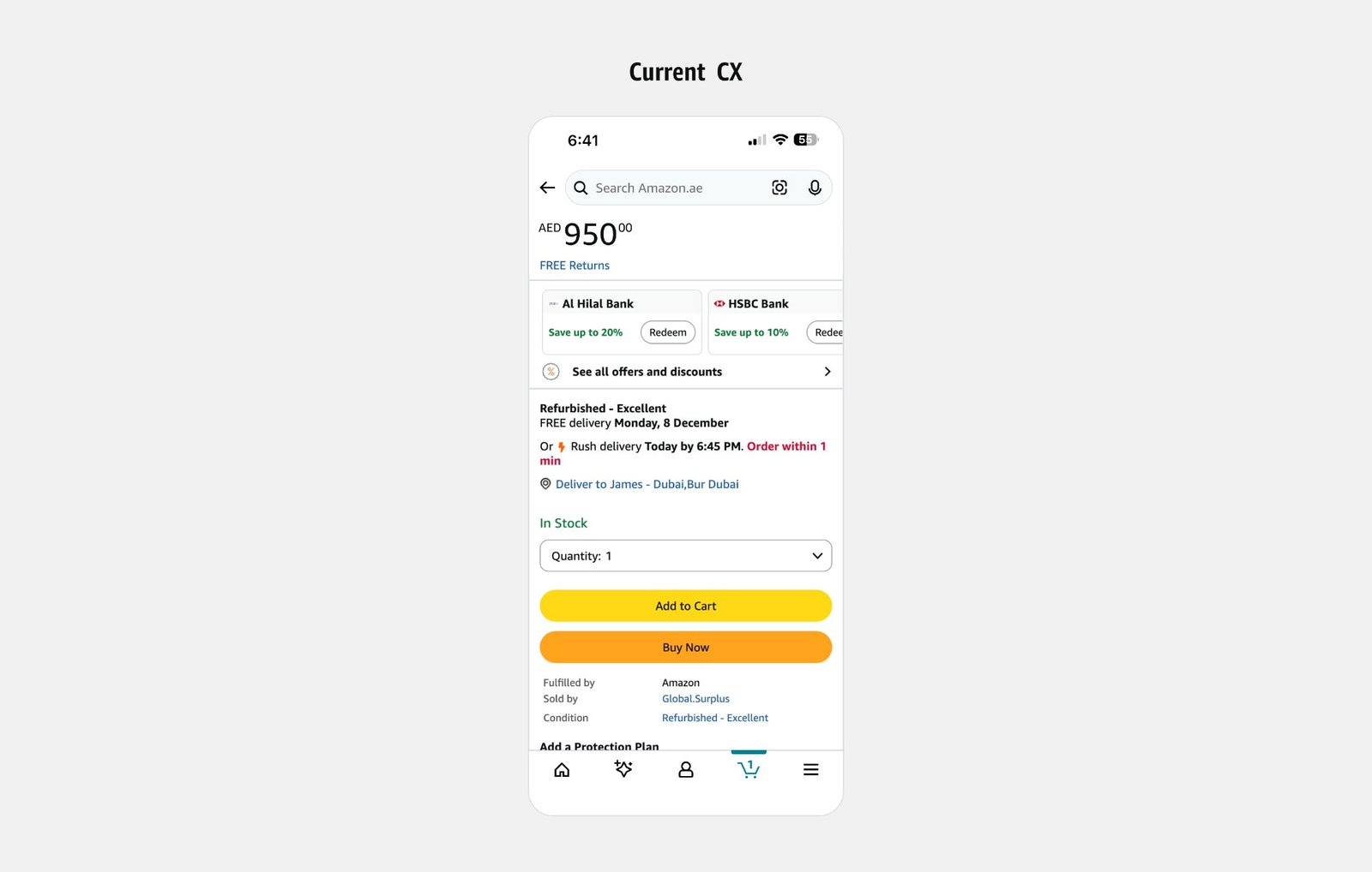 PDP — before, hard to discover payment methods